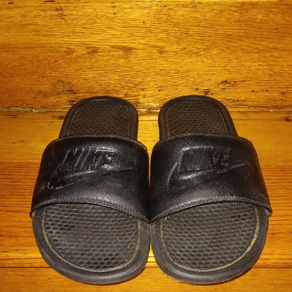 Nike Black Slide Sandals with Logo